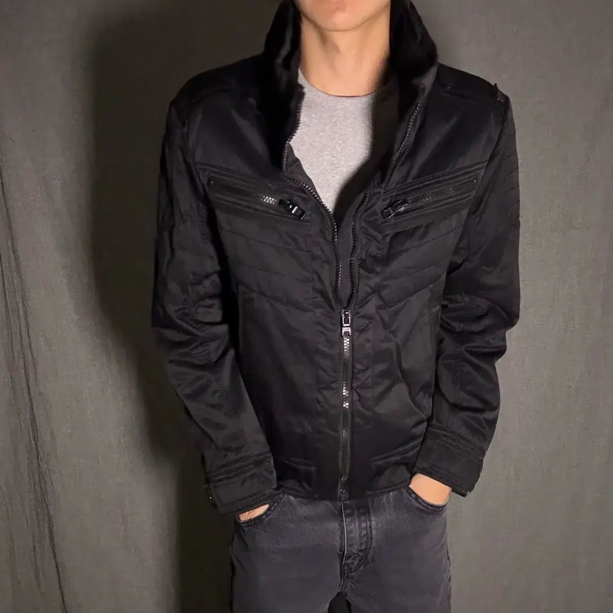 y2k バイカージャケット ブラック 105