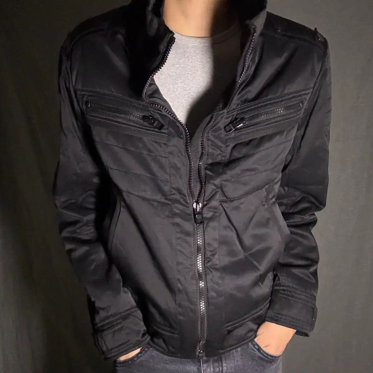 y2k バイカージャケット ブラック 105