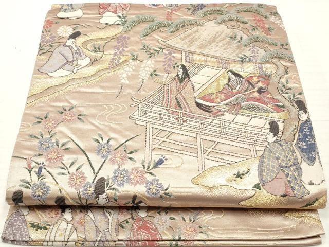 平和屋着物●六通柄袋帯　抽象文様　正絹　逸品　未使用　DAAZ2843op 平和屋着物◎六通柄袋帯 源氏絵巻散策 金糸 正絹 逸品 DAAZ8843qa