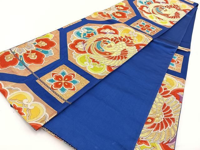 平和屋着物◎六通柄袋帯 鳳凰 正倉院 金銀糸 正絹 逸品 BAAV2761hj