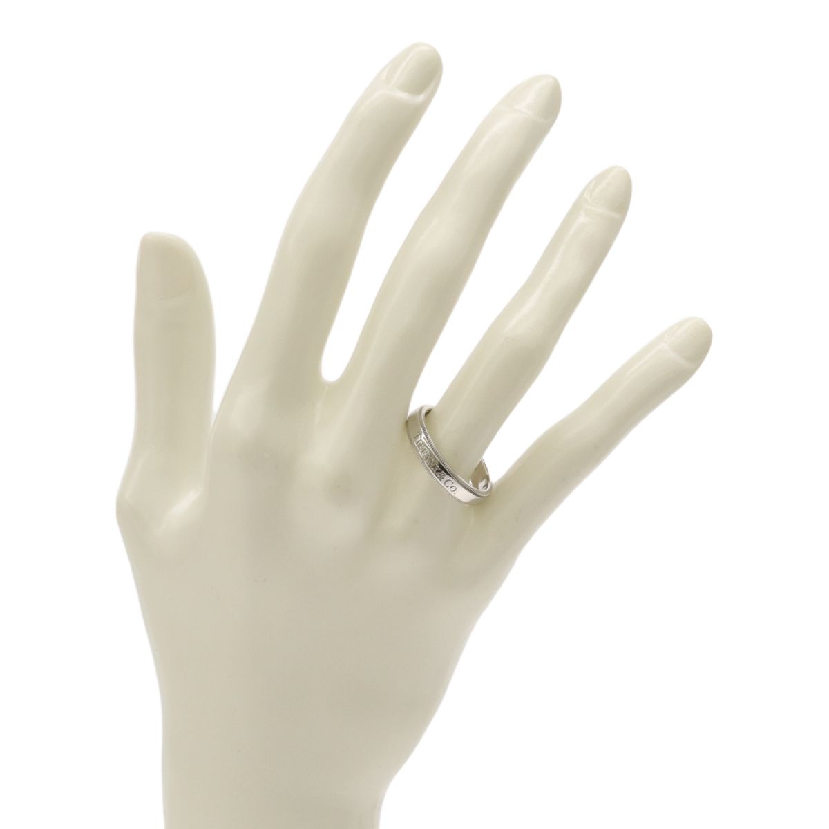 Tiffany & Co. PT950 ミルグレイン 2mmプラチナリング 5号 ティファニーミルグレインリング ＃5 レディース Pt950プラチナ リング