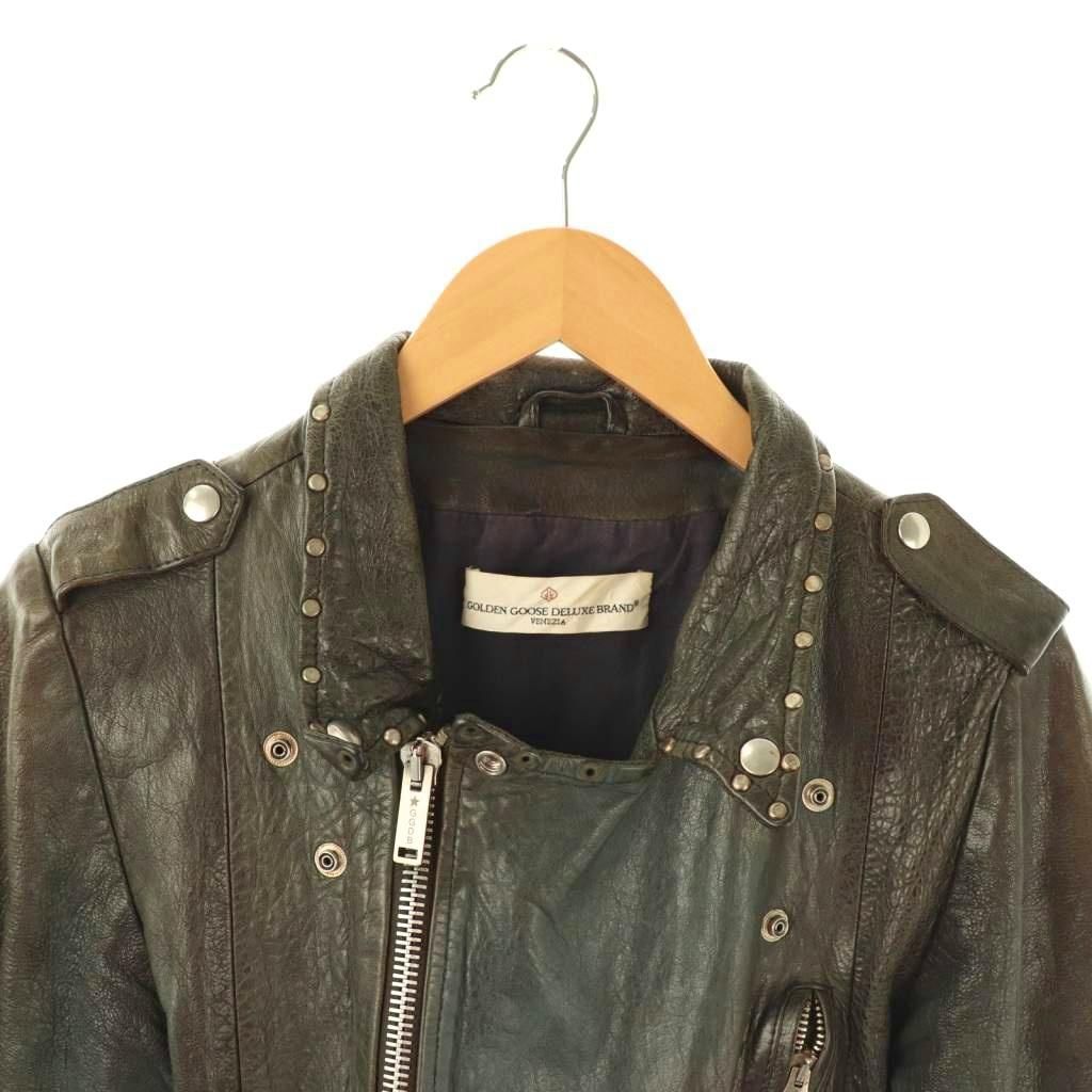 ゴールデングース　カーフレザーＷライダースXSサイズ Golden Goose レザーライダースジャケット | ブラック | FARFETCH JP
