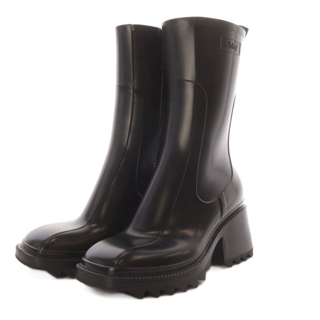 クロエ CHLOE BETTY レインブーツ 長靴 チャンキーヒール ミドル