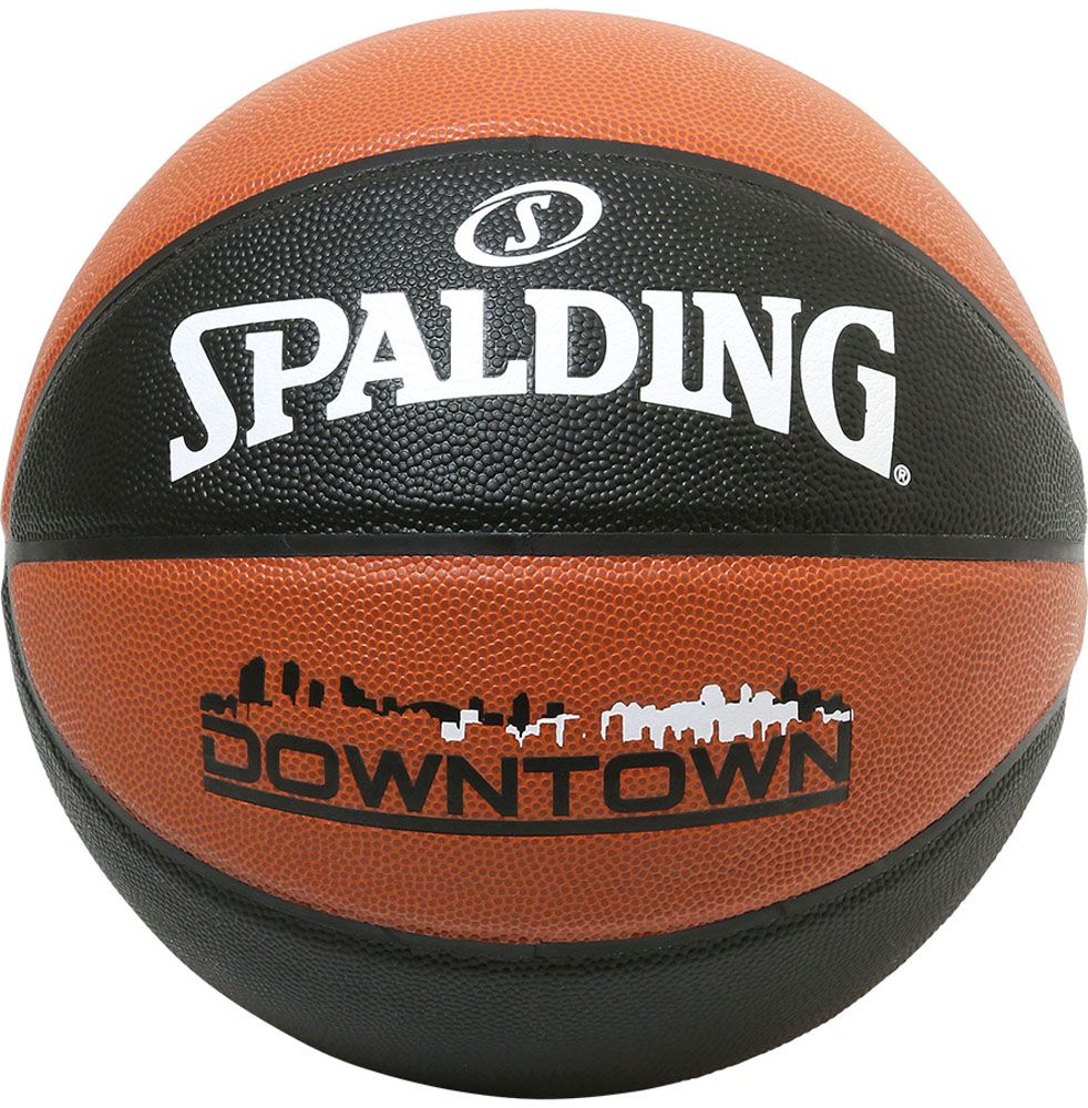 スポルディング SPALDING バスケット バスケットボール 7号 DOWNTOWN ダウンタウン ブラック×ブラウン ボール 7号球 バスケ 大学生 中学 高校 練習 部活 シュート 合成皮革   76715J ブラウン×ブラッ