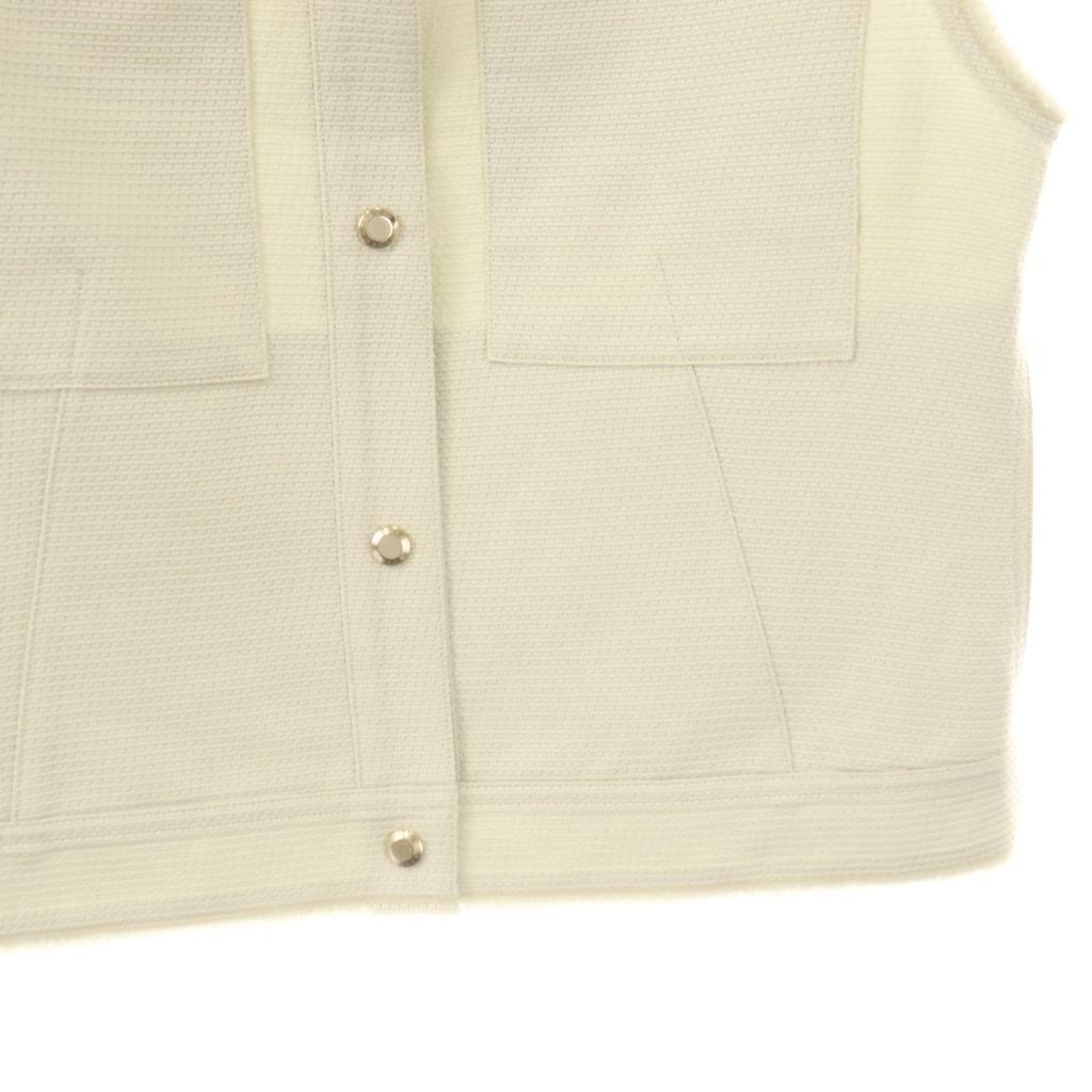 ドゥロワー Drawer シルクコットン ベスト ジレ カットオフ ホワイト