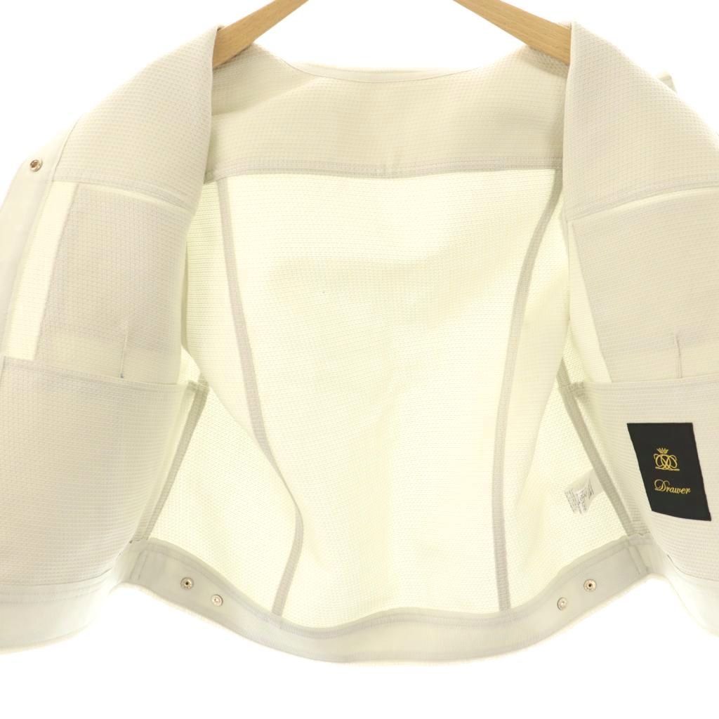 ドゥロワー Drawer シルクコットン ベスト ジレ カットオフ ホワイト