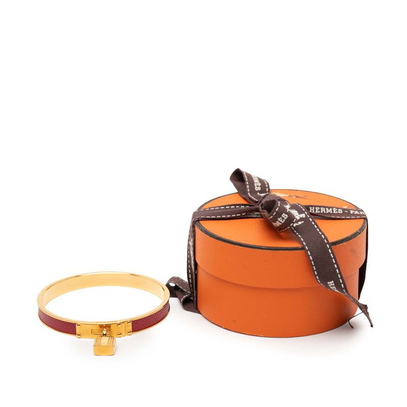 エルメス ケリーバングル カデナ モチーフ ゴールド レッド メッキ