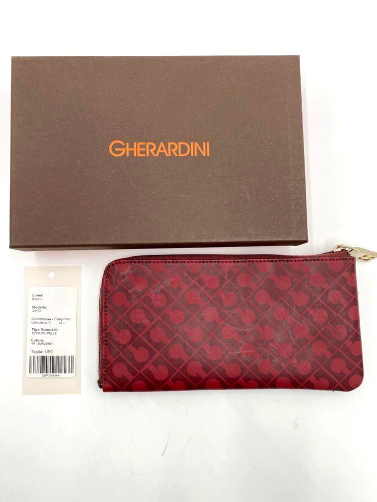 新品　GHERARDINI ゲラルディーニ　長財布 美品 GHERARDINI ゲラルディーニ GHP34 L字ファスナー 長 財布 赤