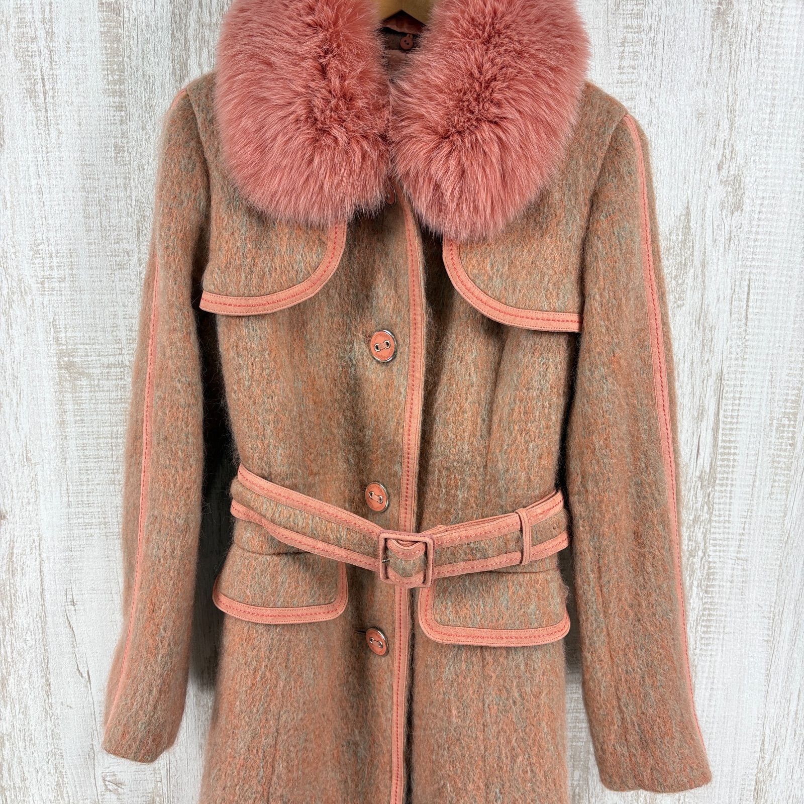 Courreges クレージュ ボリューム リアル フォックスファー モヘヤ