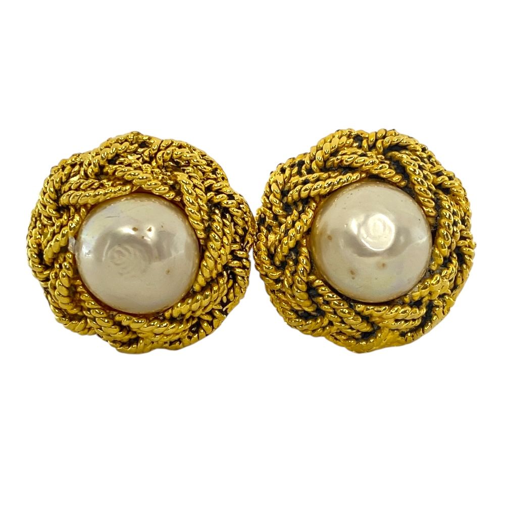 シャネル カフス カフリンクス カフスボタン フェイクパール GP