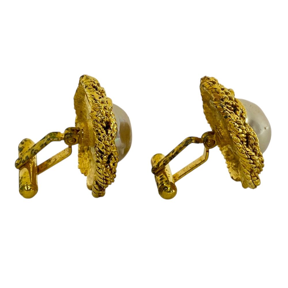 シャネル カフス カフリンクス カフスボタン フェイクパール GP