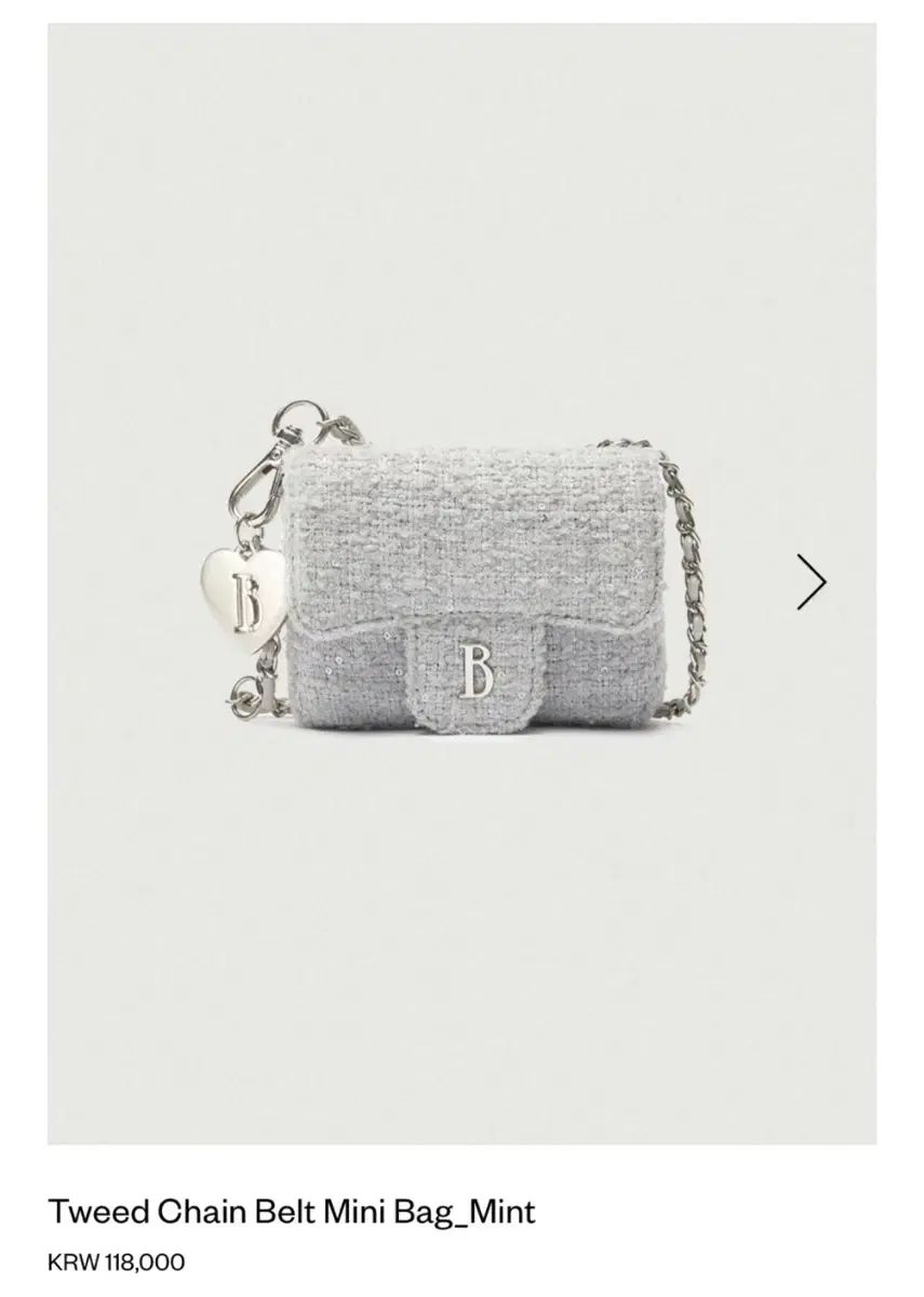 美品thebarnnet tweed chainbelt mini bag ザ・バーネット Tweed Chain オンライン Belt Mini Bag_Mint ☆The