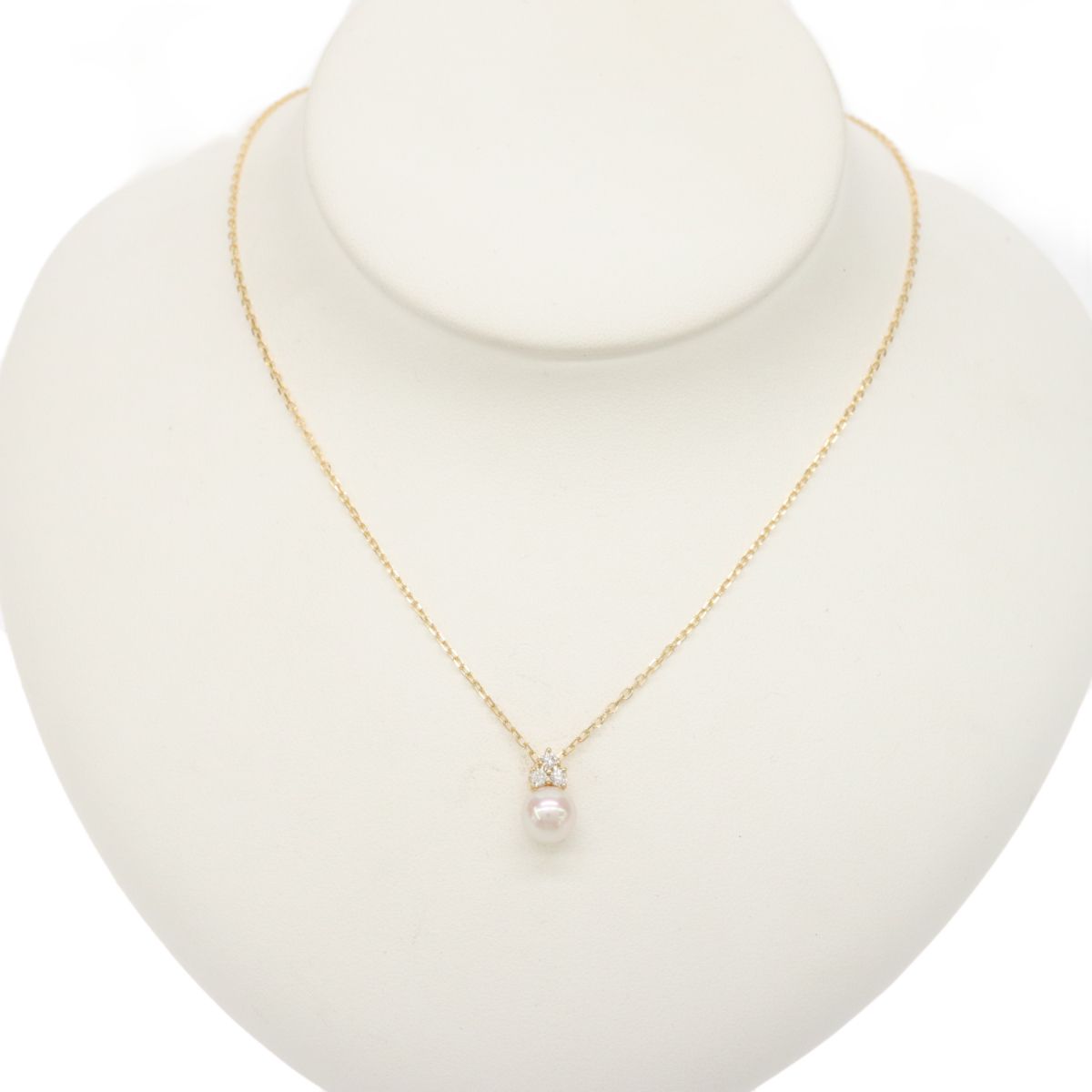 ミキモト K18 アコヤパール ダイヤモンド ネックレス MIKIMOTO【ミキモト】K18アコヤパール ダイヤモンドネックレス(No