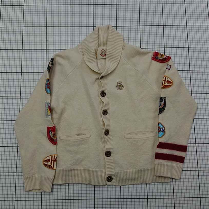 ◇ ⊇ カールヘルム Karl Helmut ワッペン付きウールカーディガン