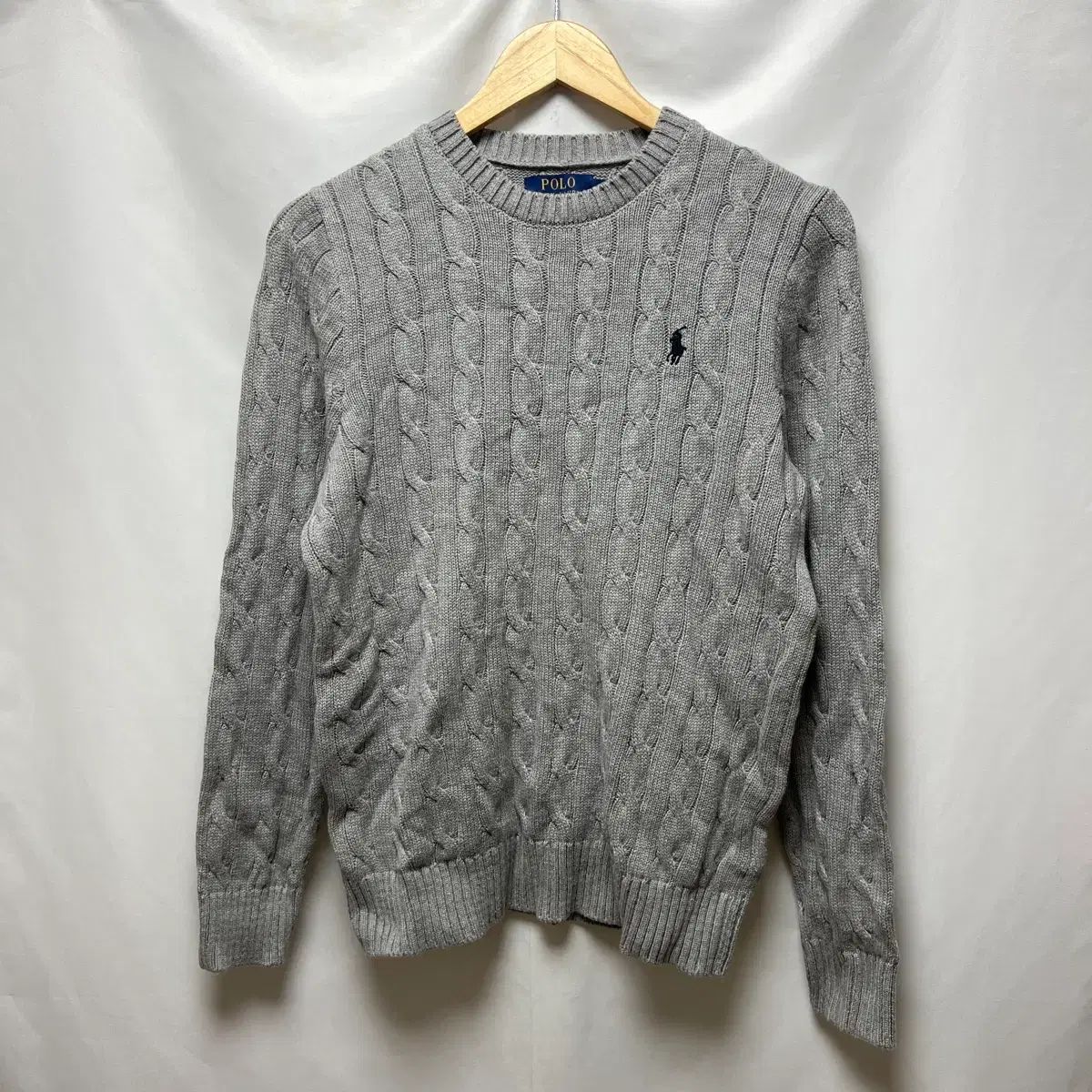 正規品/S ポロ ラルフローレン グレー ケーブル編み ケーブル編み