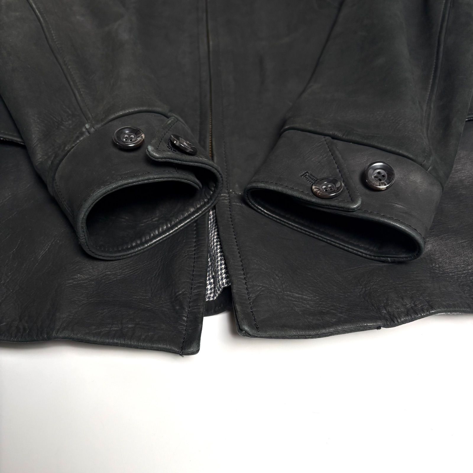 牛革】STUSSY x PRANKSTER ASSOCIATES レザージャケット 黒 XL カー