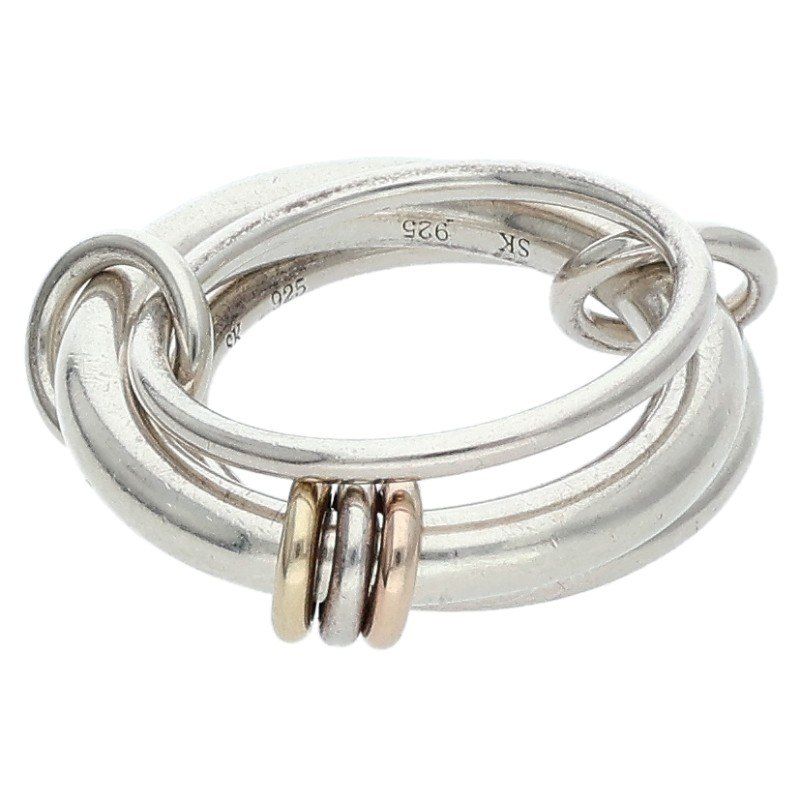 スピネリキルコリン 3連シルバーゴールドコンビリング メンズ 18号 ※12