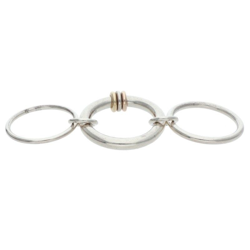 スピネリキルコリン 3連シルバーゴールドコンビリング メンズ 18号 ※12