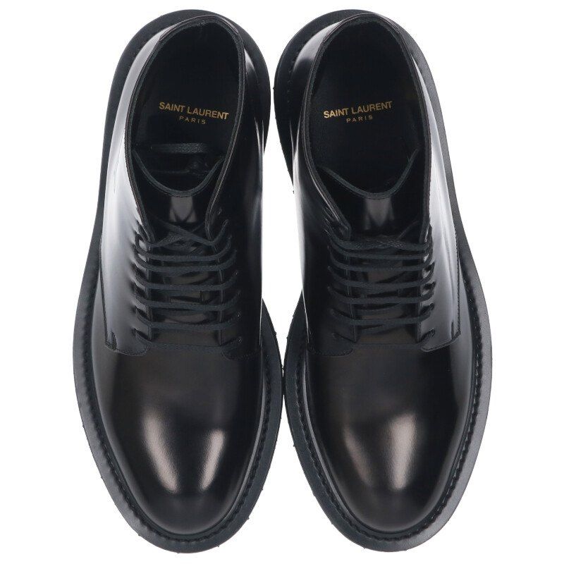 サンローランパリ 632412 レースアップレザーブーツ レディース 37 ※12