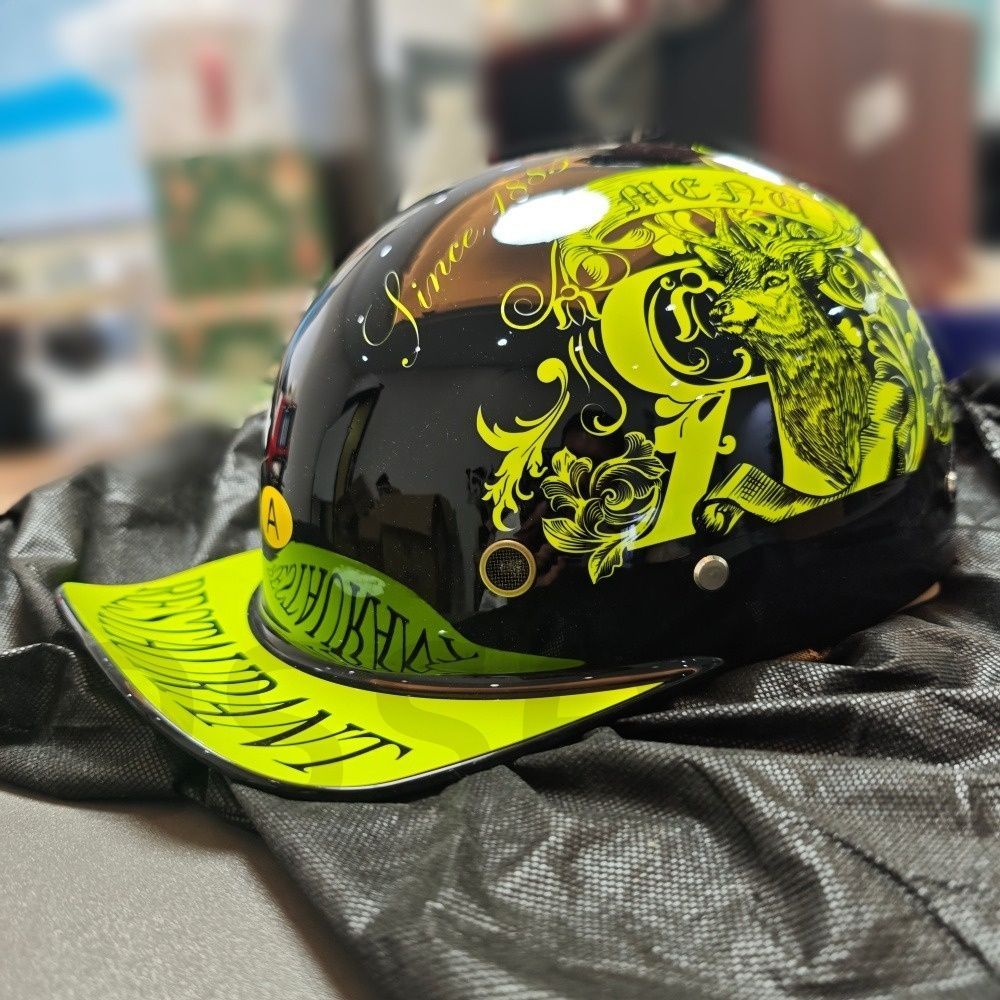 原付ヘルメット 野球帽型 自転車用ヘルメット 半帽 半キャップ レディース ロードバイク 保護帽 バイザー付 四季通用 軽量 牡鹿