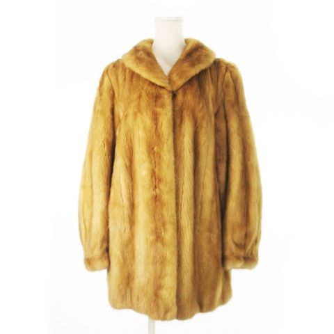 North Pole ファーコート ミンク 毛皮 ミドル丈 ライトブラウン /CK5