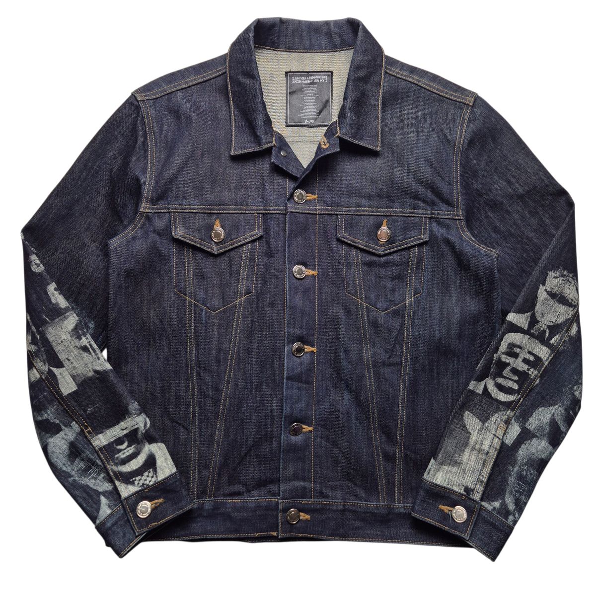 L アイムノットヒューマンビイング ドローイング デニムジャケット