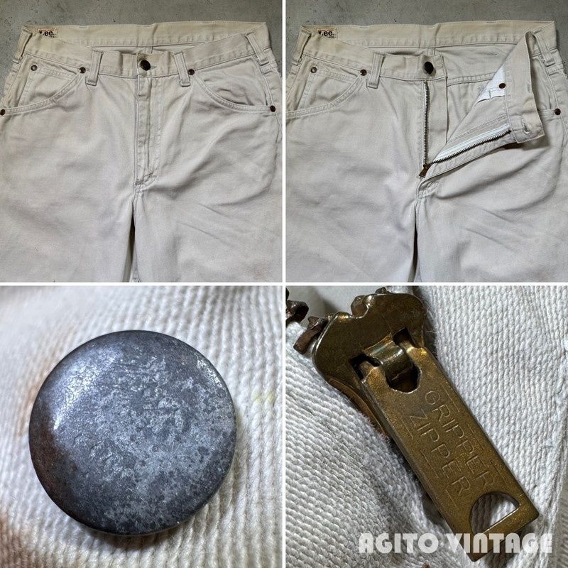 60's~ Lee WESTERNER 100Z コットンサテンパンツ GRIPPER カムロック