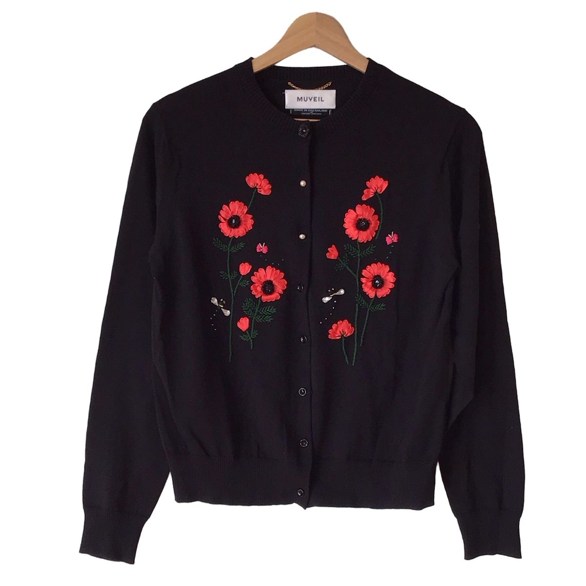 MUVEIL (ミュベール)花柄刺繍 長袖カーディガン MUVEIL フラワー刺繍カーディガン | KOKO