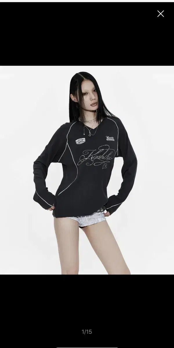 kashiko カシコ Waffle Rugby Tee Charcoal KASHIKO (カシコ