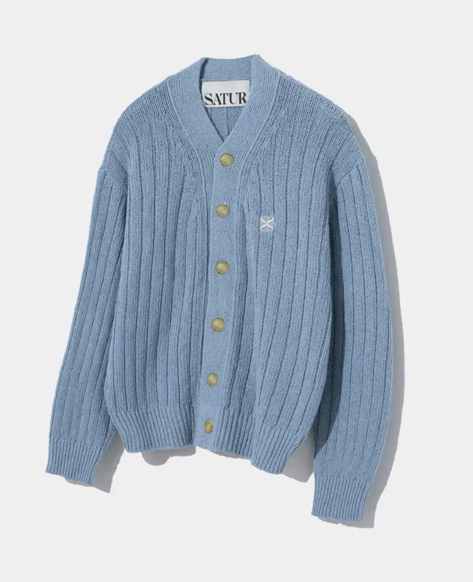 SATUR セター オーバーサイズ ブークレ カーディガン エメラルド
