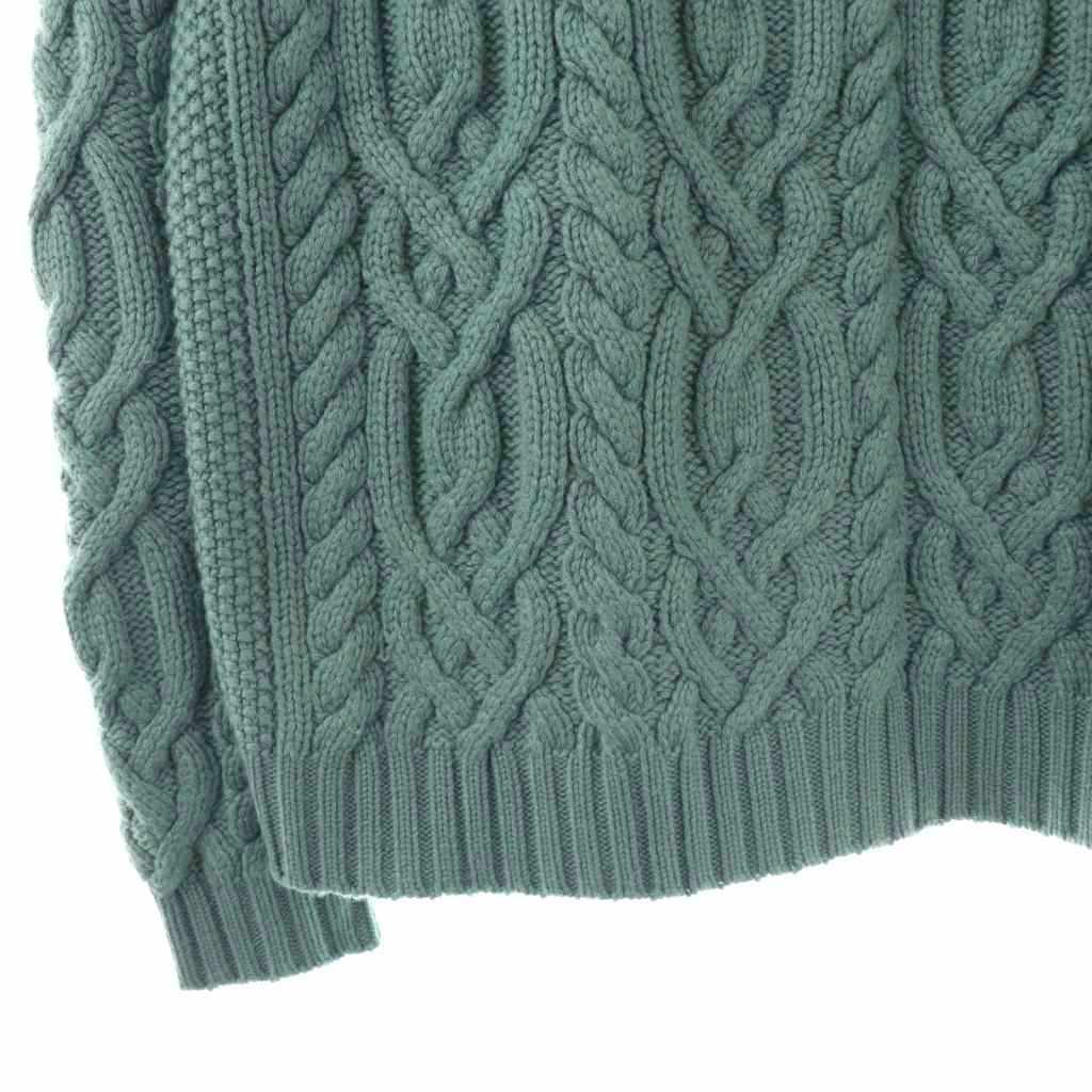 ブラミンク BLAMINK カシミヤケーブルニット セーター 長袖 38 ブルー