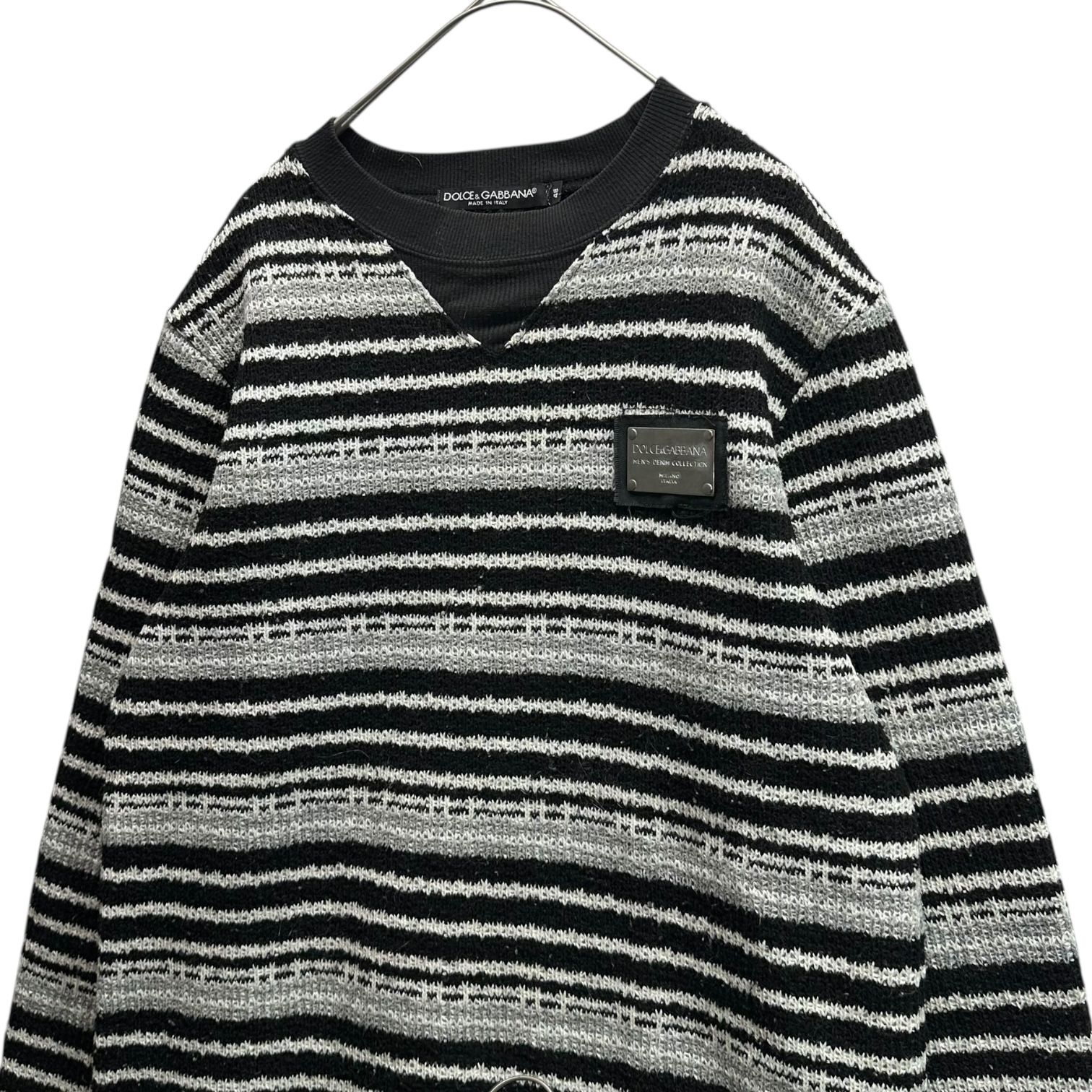 DOLCE&GABBANA(ドルチェ&ガッバーナドルガバ) Logo Plate Border Knit