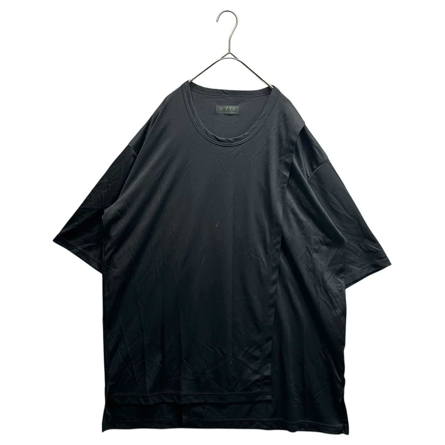 s'yte(サイト) Thin Smooth Jersey Crew Neck Half-Layered S/S T-Shirt 薄手 スムースジャージー クルーネック ハーフレイヤード 半袖Tシャツ  UQ-T03-906 3(L程度) ブラック