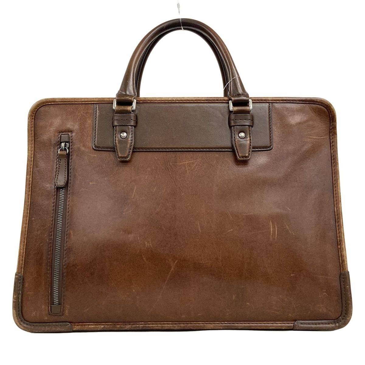 【美品】フジタカ ブラウン ビジネスバッグ FUJITAKA 大容量 FUJITAKA(フジタカ) ビジネスバッグ - ブラウン 本体ロックなし レザー