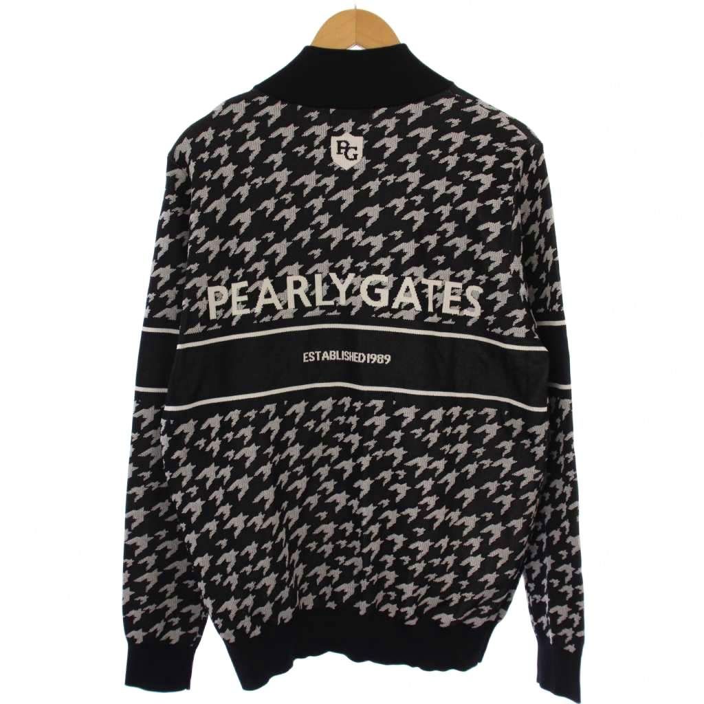 PEARLY GATES 　パーリーゲイツ　千鳥柄　　リバーシブル ジップベスト ジャガードリバーシブル フルジップニットベスト | PEARLY GATES