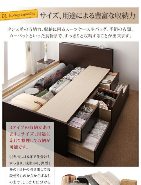 【P14倍！12/10】 お客様組立 モダンライト・コンセント付きチェストベッド 薄型プレミアムポケットコイルマットレス付き シングル お客様組立 モダンライト・コンセント付きチェストベッド ベッド LANRANヤフー店 通販 薄型プレミアムポケットコイルマットレス付き