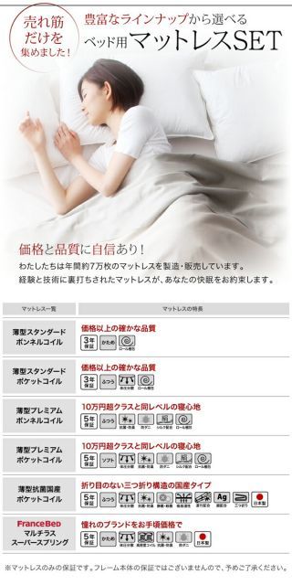 【P14倍！12/10】 お客様組立 モダンライト・コンセント付きチェストベッド 薄型プレミアムポケットコイルマットレス付き シングル お客様組立 モダンライト・コンセント付きチェストベッド ベッド LANRANヤフー店 通販 薄型プレミアムポケットコイルマットレス付き