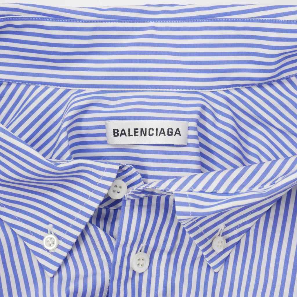 美品 BALENCIAGAバレンシアガ　ブラウス　ジョーゼット　ネイビー　シャツ 美品 BALENCIAGAバレンシアガ ブラウス ジョーゼット ネイビー シャツ