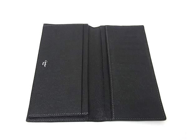 Cartier 割引 カルティエ 財布 サントス ブラック レザー メンズ 二