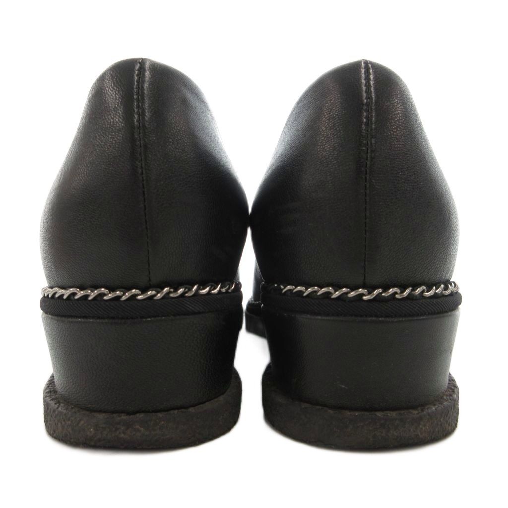 シャネル CHANEL ココマーク プラットフォーム ウエッジソールパンプス