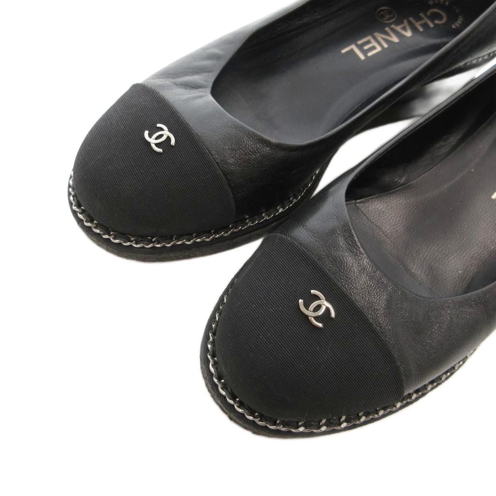 シャネル CHANEL ココマーク プラットフォーム ウエッジソールパンプス