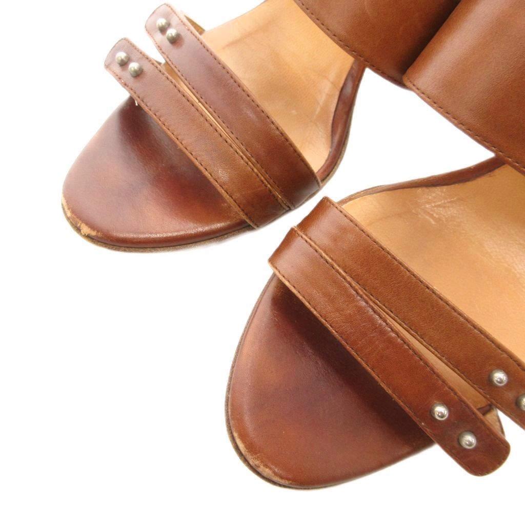 エルメス HERMES レザーワイドベルトストラップサンダル ミュール