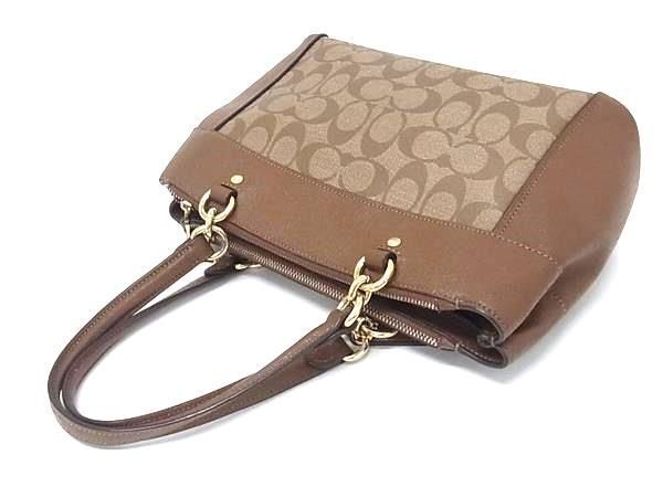 COACH ストア コーチ ハンドバッグ シグネチャー F26139 ブラウン PVC