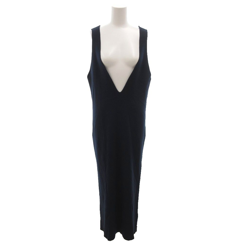 ジョンスメドレー JOHN SMEDLEY ニット ワンピース ウール S 紺