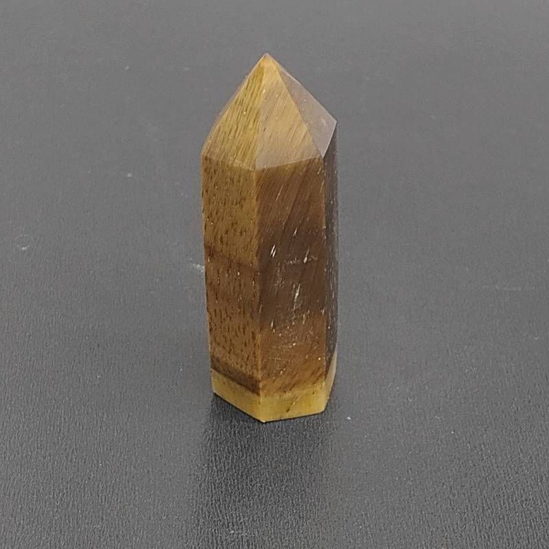 196:【金運と決断力を高める虎目石】タイガーアイ 六角柱ポイント 高さ