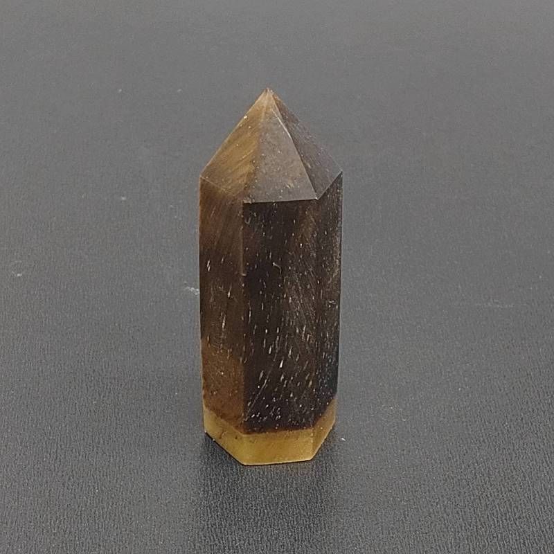 196:【金運と決断力を高める虎目石】タイガーアイ 六角柱ポイント 高さ