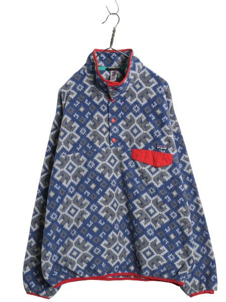 パタゴニア 総柄 ライトウェイト シンチラ スナップT メンズ XL / 古着 13年製 プルオーバー フリース ジャケット ジャンパー 大きいサイズ