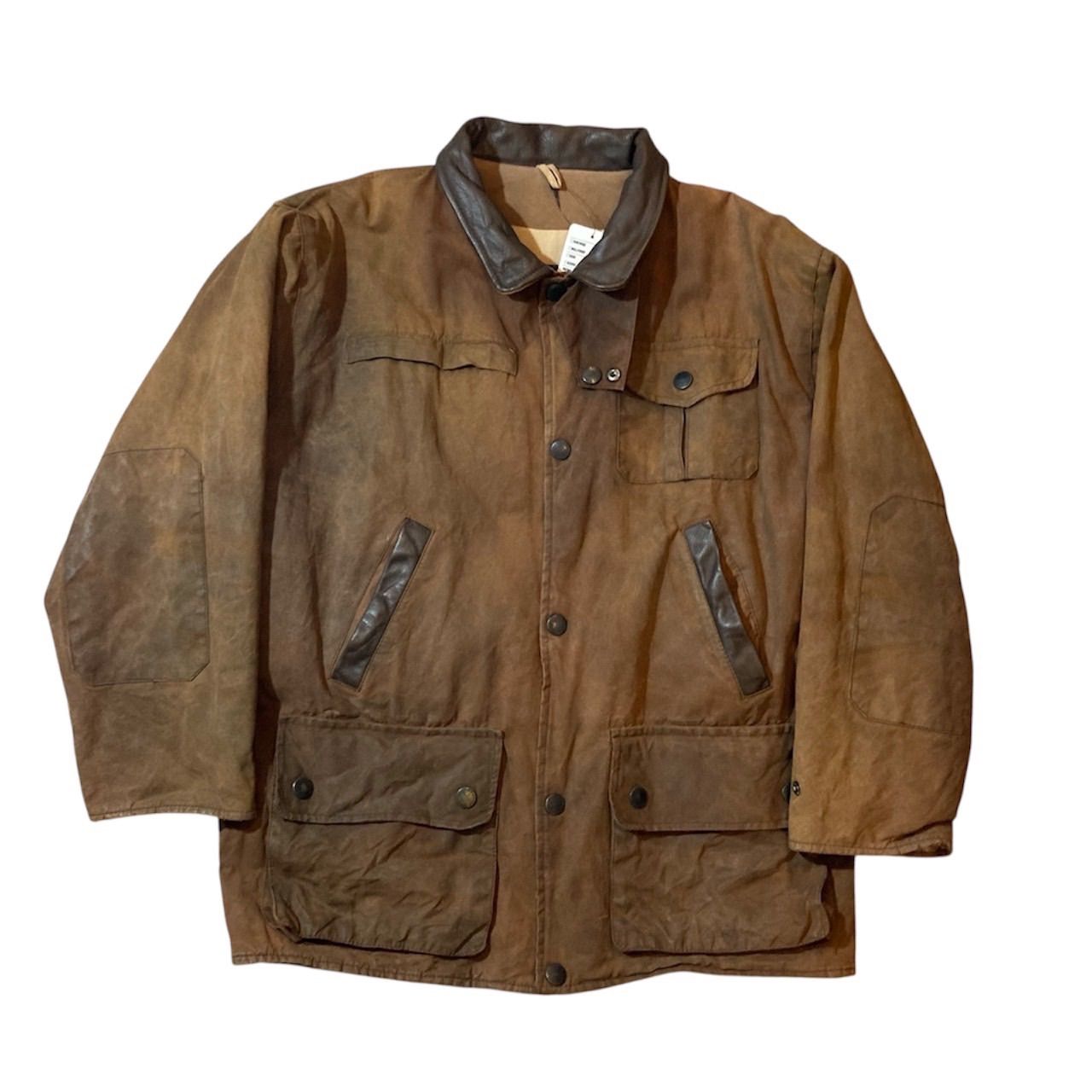 barbour バブアー オイルド レザージャケット 80s 90s ブラウン BARBOR oiled jacket leather piping brown / バブアー オイルド