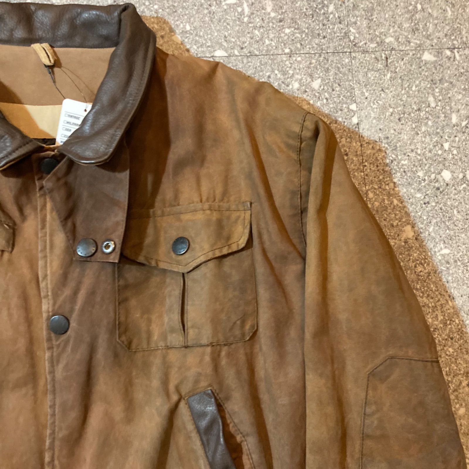 BARBOR oiled jacket leather piping brown / バブアー オイルド