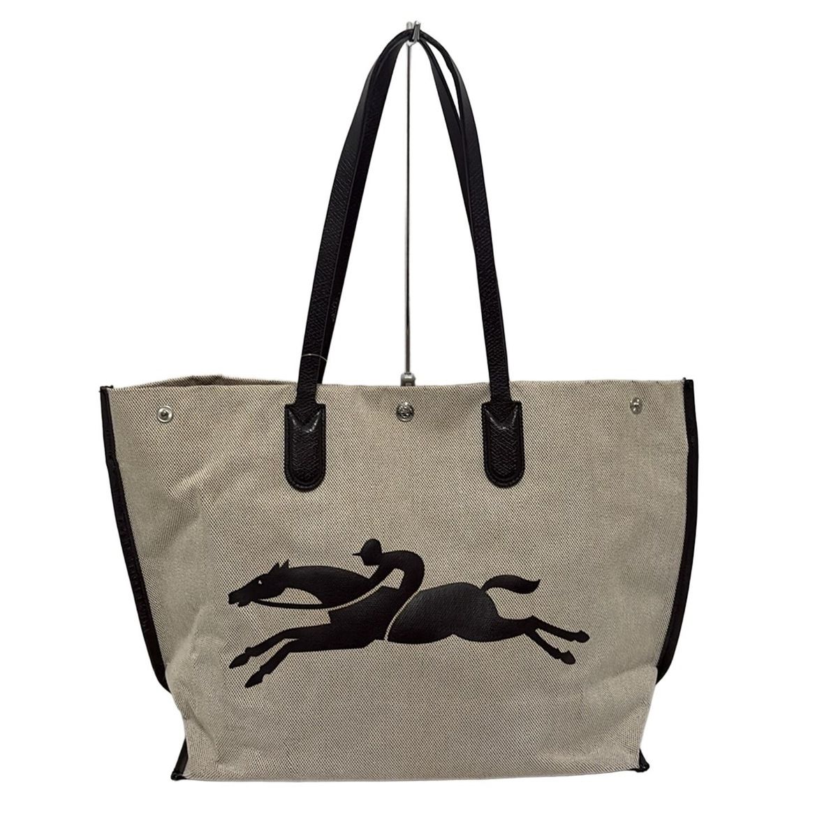 LONGCHAMP(ロンシャン) トートバッグ ロゾ アイボリー×黒 レザー